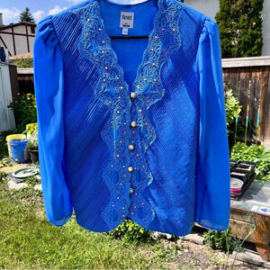 Benee By Lori Ann Vintage Crepe Blazer with beaded  embellishments